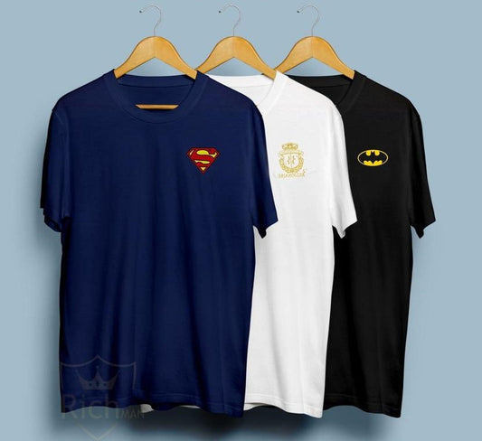 Cotton Jersey Printed Crew Neck T-Shirt -Pack Of 3