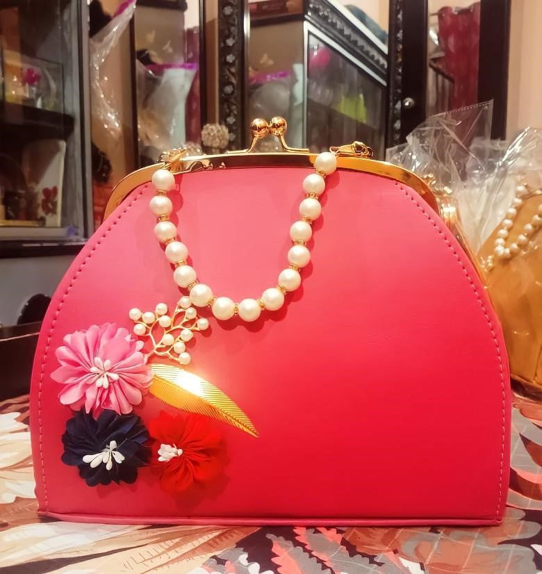 Women's Embroidered Top Handle Handbag