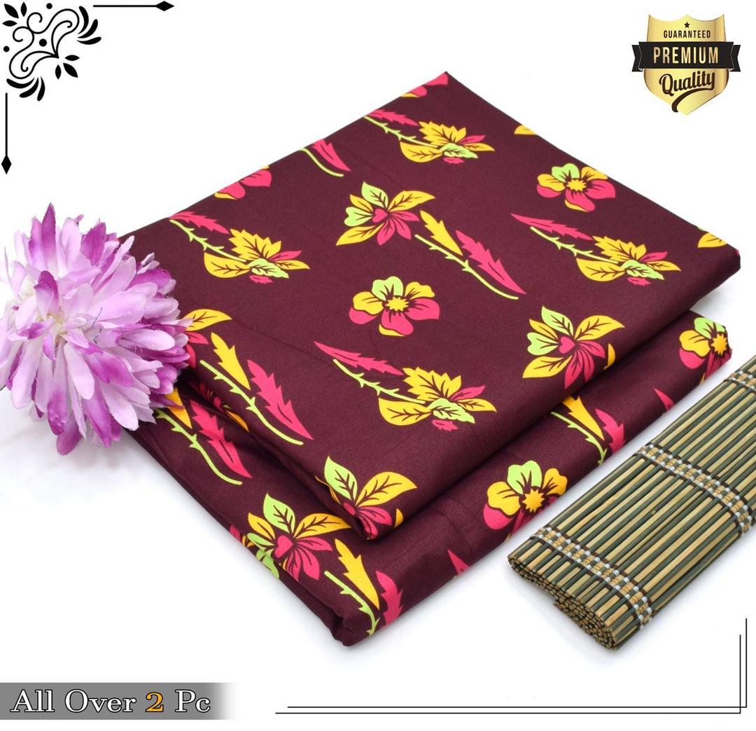 2 Pcs Women's Unstitched Printed Suit
