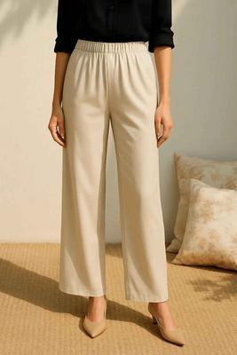 Essential Wide-Leg Trousers – ESMARA Comfort in Cream
