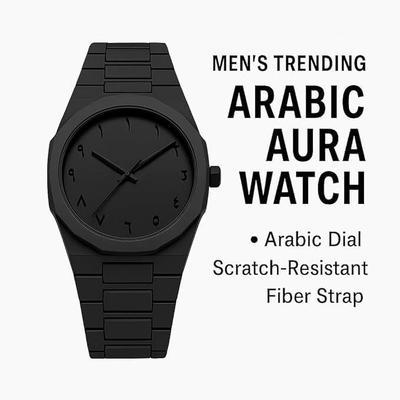 Men's Arabic Aura Watch - Black